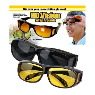 1 Pieces Hd Day & Night Vision Wrap Around Glasses