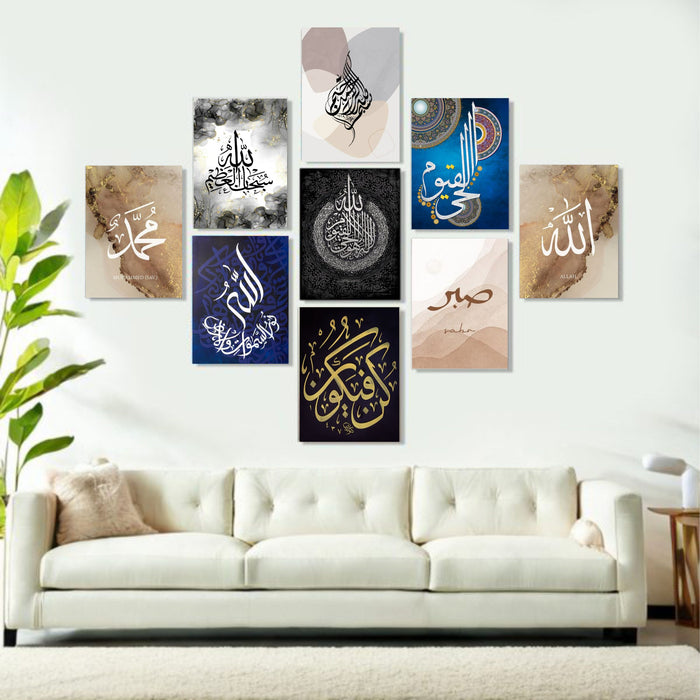 9 Pcs Wall Decor Photo On Wall Canvas