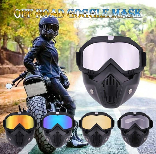 Motorcycle Goggles With Removable Full Face Mask