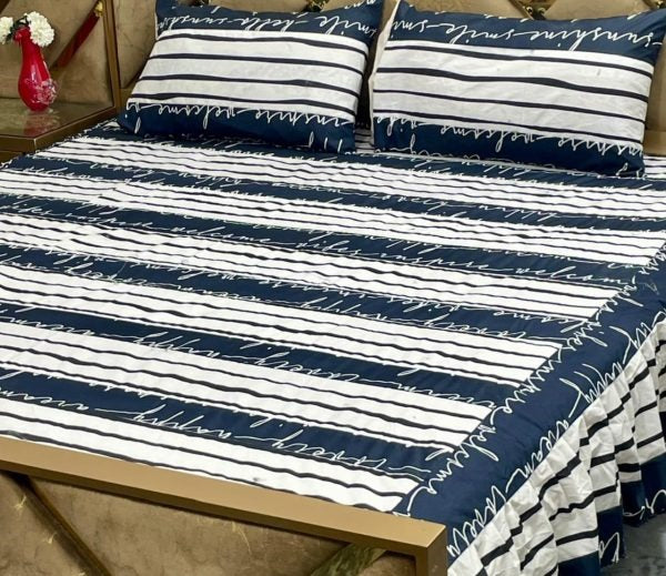3 Pc Double Bed Bedsheet Set