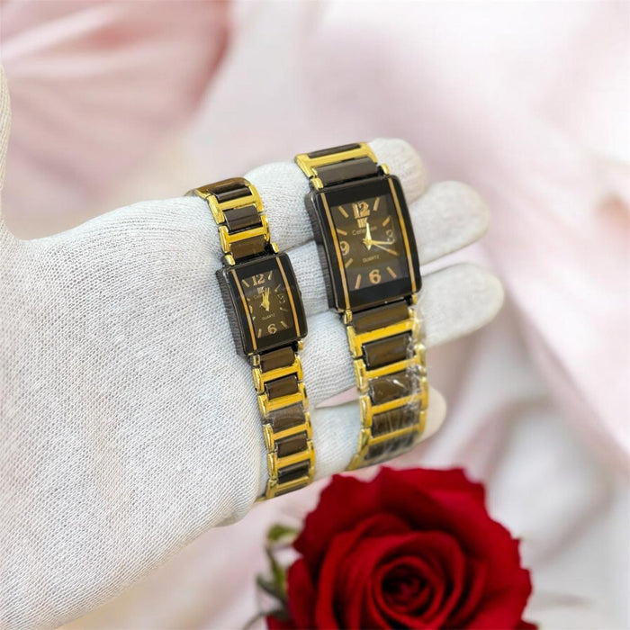 Square Shape Stianless Steel Couple Watch