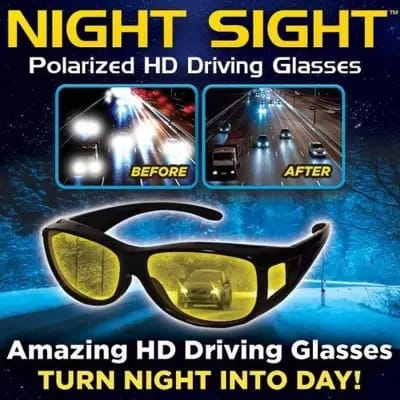 1 Pieces Hd Day & Night Vision Wrap Around Glasses