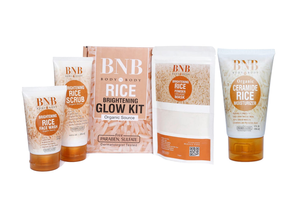 3 in 1 Brightening Glow Kit Rice Scrub Face Wash + Mask