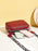 Pu Leather Wide Strap Crossbody Bag Simple Style Small Shoulder Bags For Women