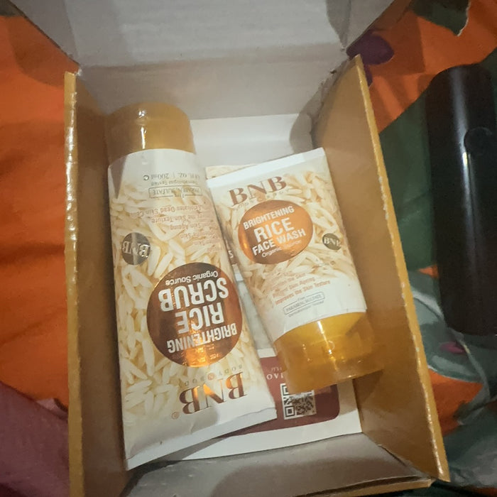 3 in 1 Brightening Glow Kit Rice Scrub Face Wash + Mask