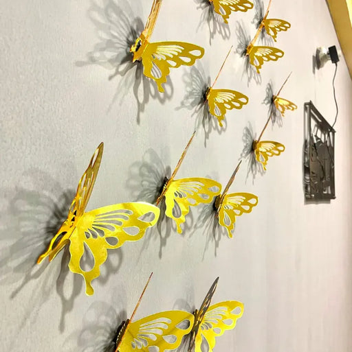 0 Pcs 3d Butterfly Mirror Acrylic Wall Art