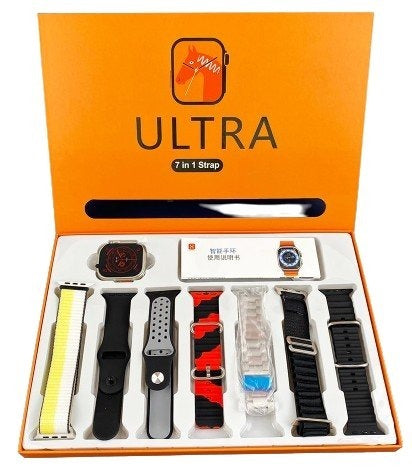 Ultra Smart Watch | 7 Premium Straps | Bluetooth Calling | Wireless Charging