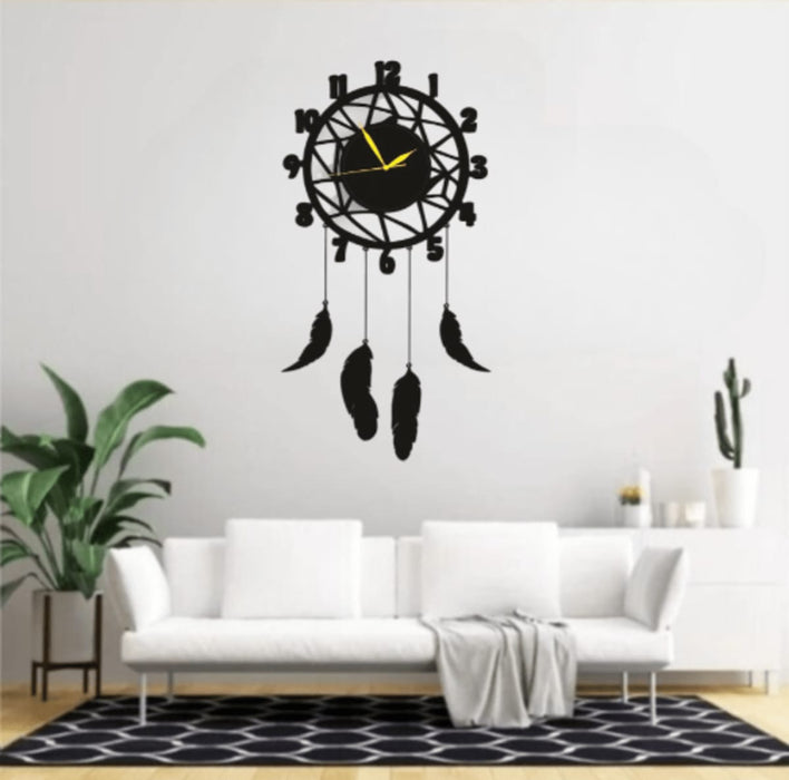 Wooden Feather, Wall Hanging Wall Clock